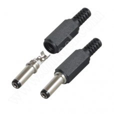 Захранваща букса за запояване DMC, Jack(M) 5.5mm - 2.5mm